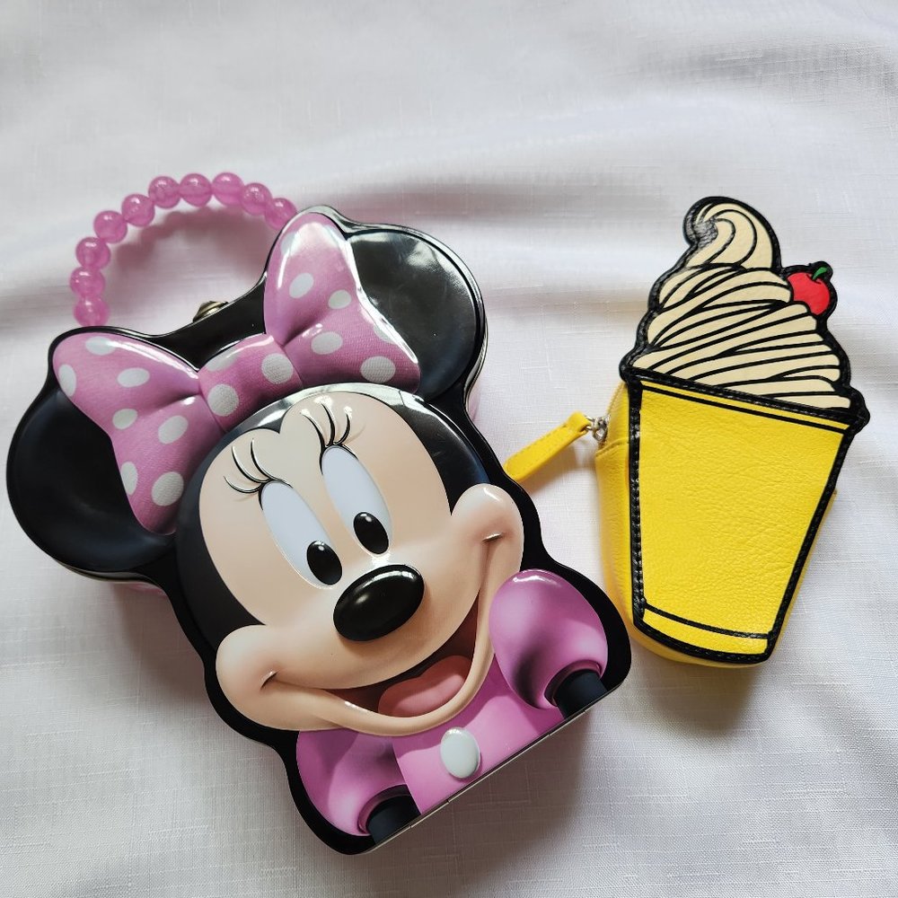 Disney 3D Mickey Mouse Iron Box + Disney Parks Coin Bag for One Price